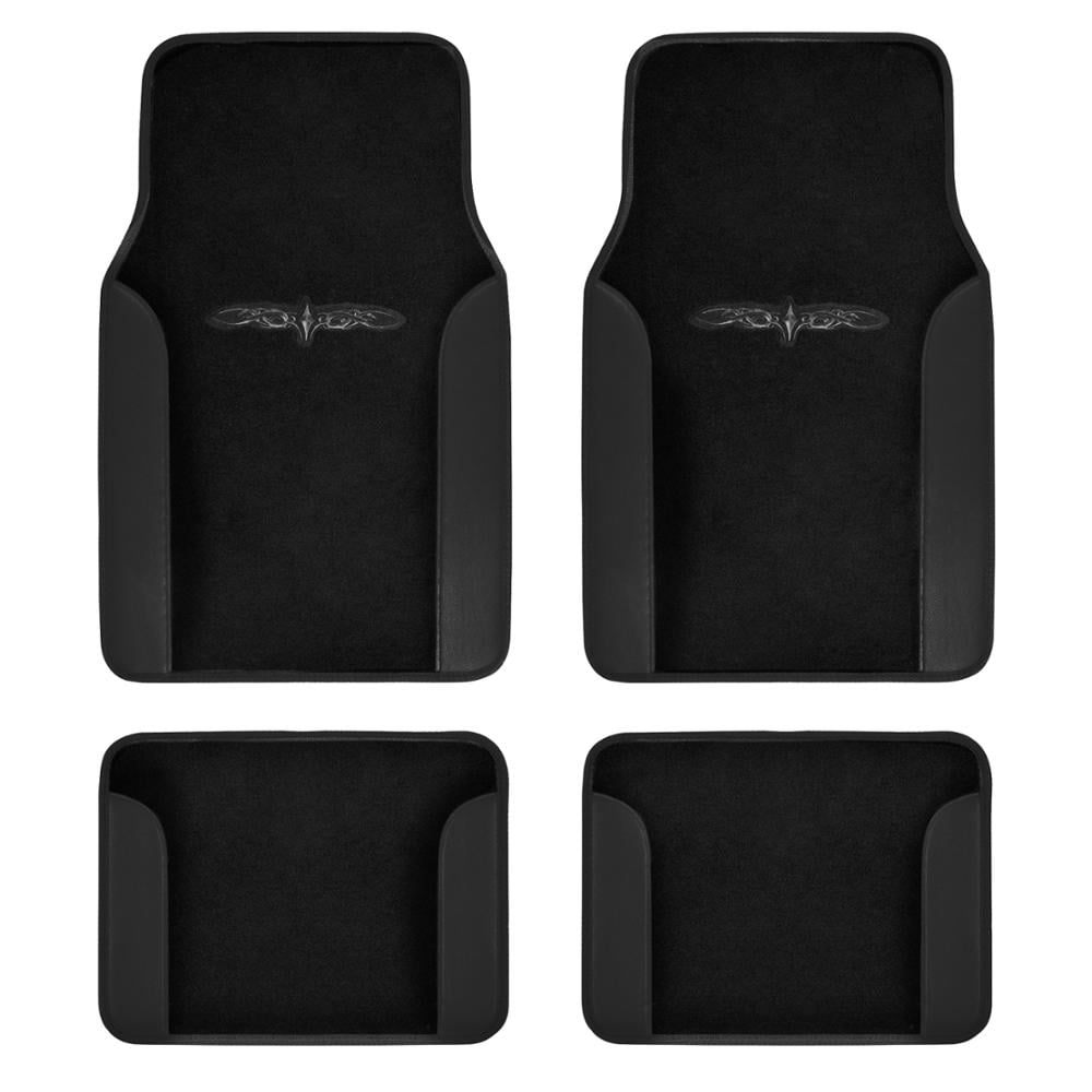 BDK Design Car Floor Mats 4 Pieces - Carpet with Unique Design， Universal Fit - Front and Rear Full Set