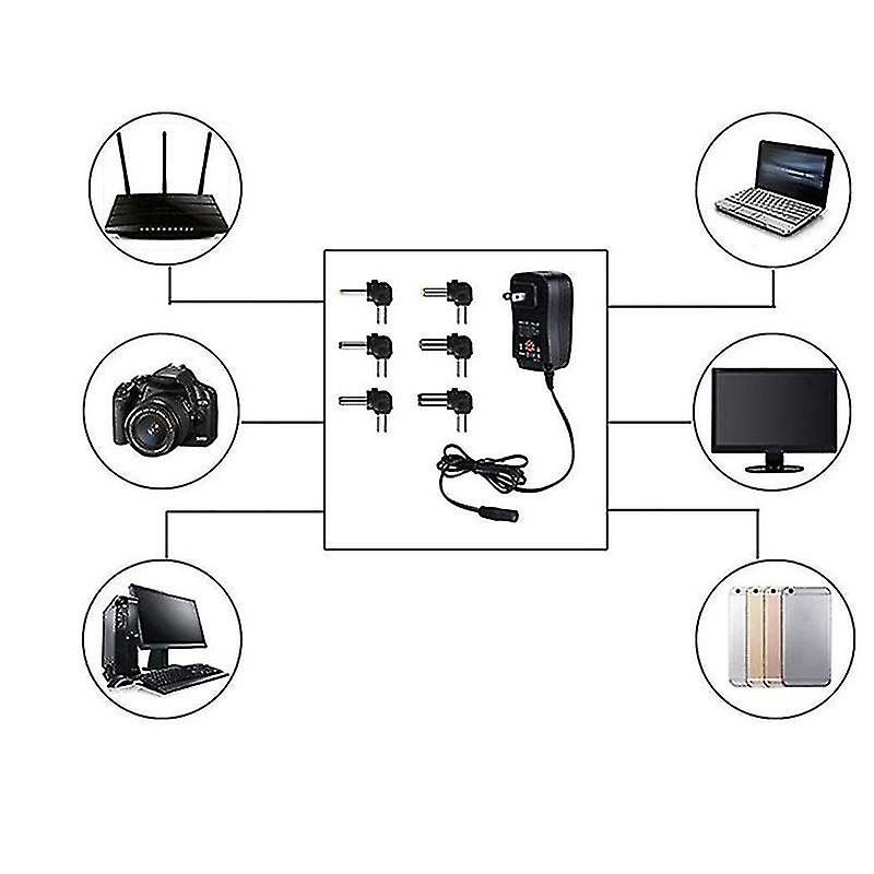 30w 3v 4.5v 5v 6v 7.5v 9v 12v Ac/dc Adapter Adjustable Power Adapters Usb Universal Charger Switch