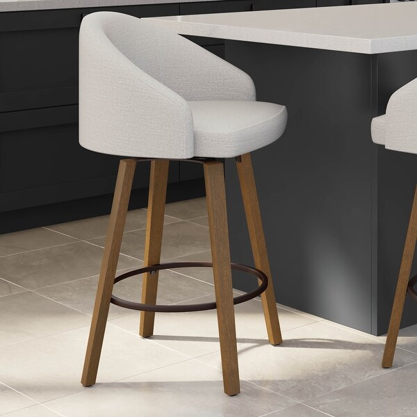 Amisco Foglia Swivel Counter and Bar Stool - Wooden Legs