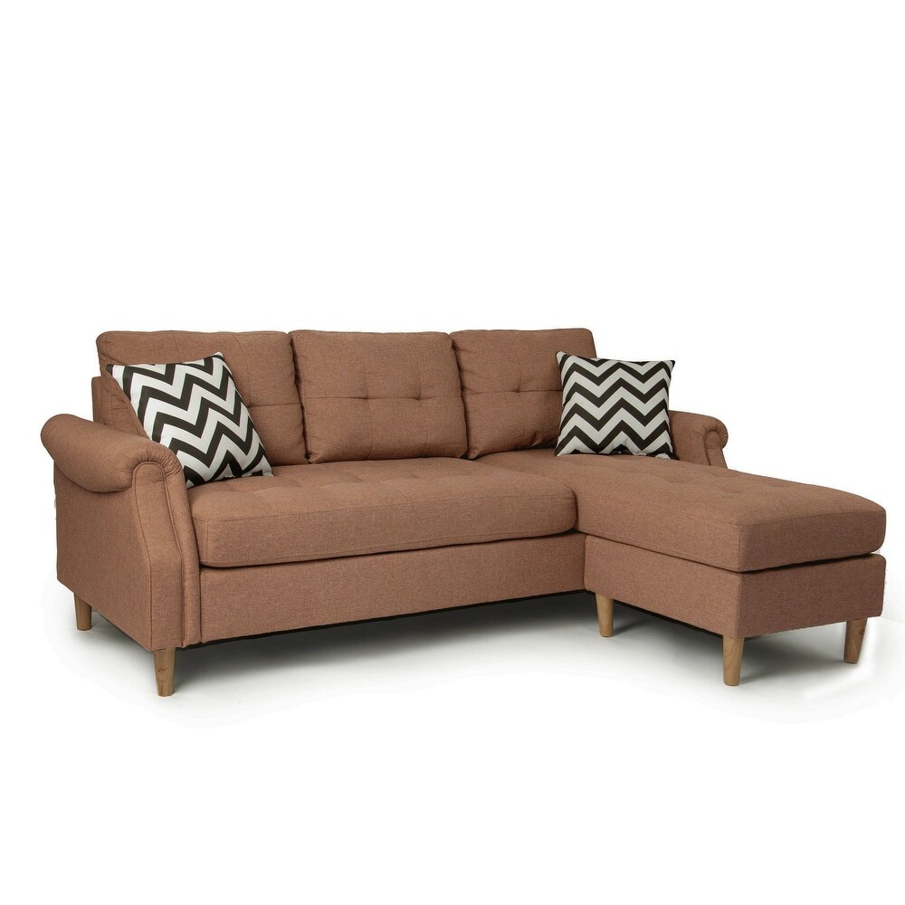 Poundex Reversible Sectional Set W/ 2 Accent Pillows