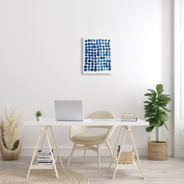 Stupell Industries Abstract Blue Polka Dot Pattern Gallery Wrapped Canvas Wall Art