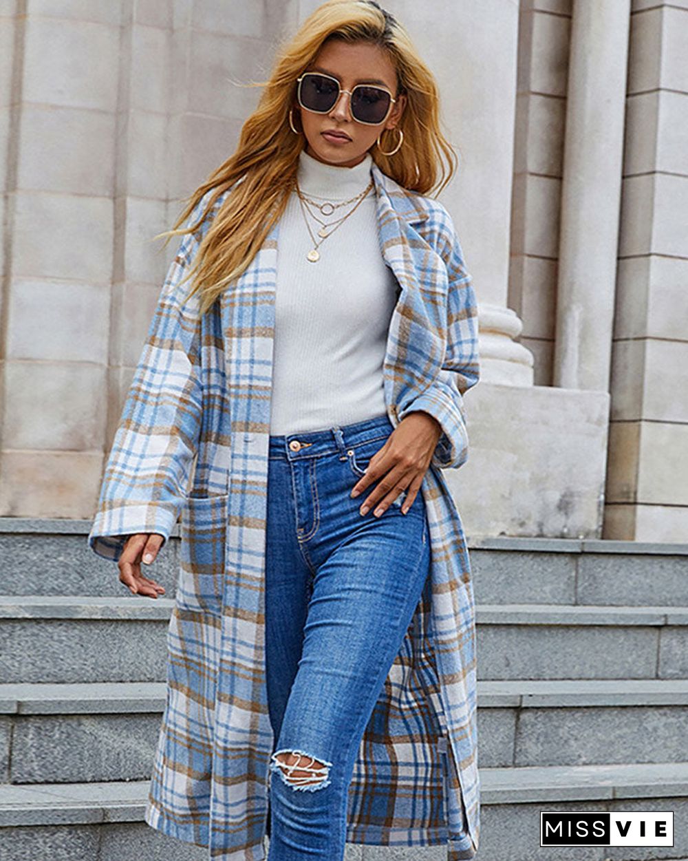 Plaid Robe Coat