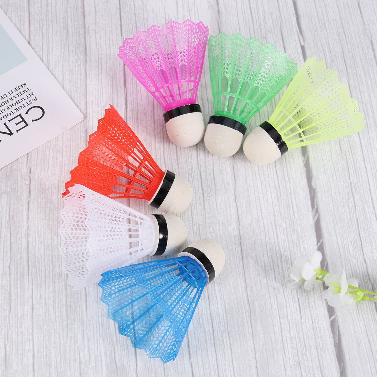 OUNONA 12Pcs Nylon Feather Shuttlecocks Training Plastic Badminton with Great Stability and Durability for Indoor Outdoor Sports