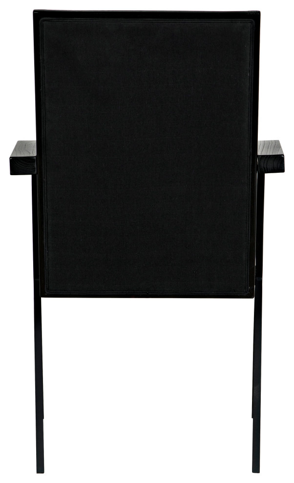 Henderson Dining Chair  Black Charcoal  Black Cotton Fabric  34 quotH   Midcentury   Dining Chairs   by Noir  Houzz