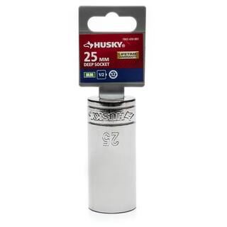 Husky 12 in. Drive 25 mm 12-Point Deep Socket H2D12P25MM