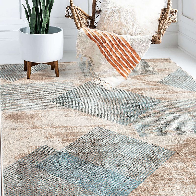 World Rug Gallery Contemporary Distressed Geometric Area Rug