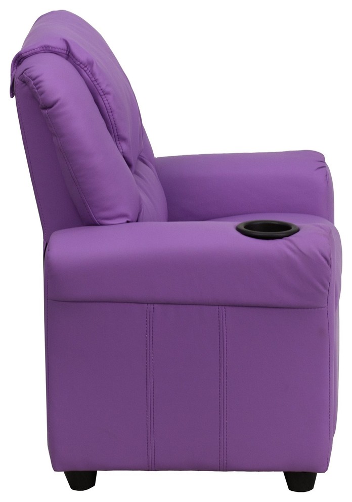 Macaulay Kids Recliner With Cup Holder   Contemporary   Recliner Chairs   by Buildcom  Houzz