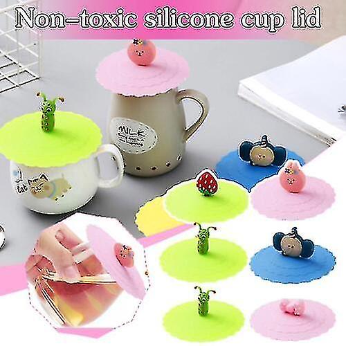 Silicone Cup Lid Glass Drink Cover Anti Dust Coffee Mugs Suction Seal Leakproof