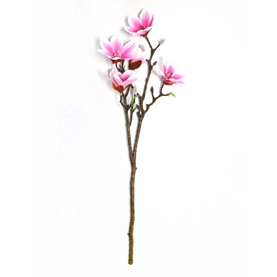 Supplies 90cm long pink color artificial magnolia spray