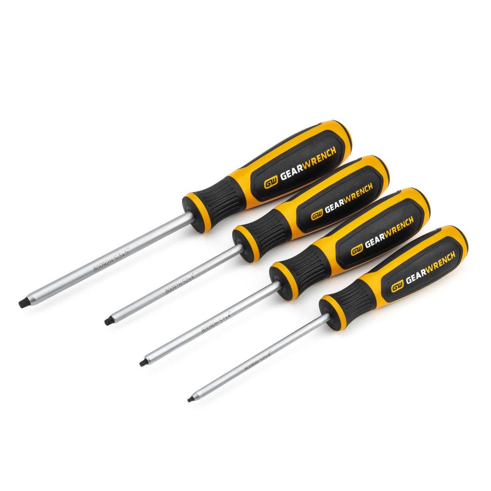 GEARWRENCH 4 Pc Square Dual Material Screwdriver Set 80065H from GEARWRENCH