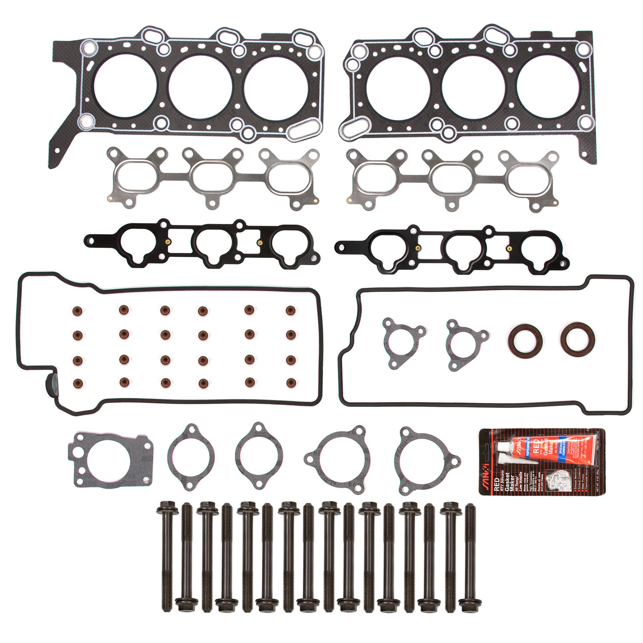 Evergreen HSHB8010 Head Gasket Set Head Bolts Fit 99-05 Suzuki Grand Vitara Chevrolet 2.5 DOHC H25A