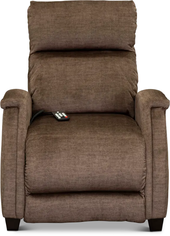 Venus Contemporary Latte Brown Power Recliner with SoCozi