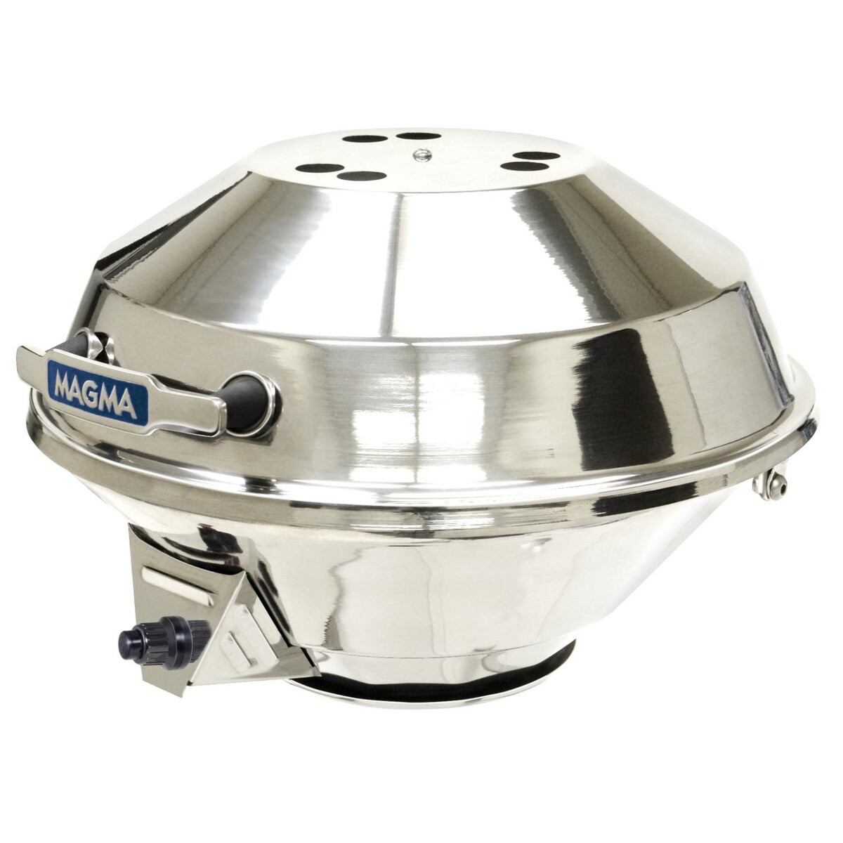 Magma Party Size Marine Kettle 3 Combination Stove and Gas Grill on Round Rail Mount