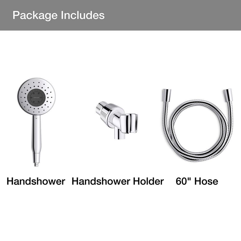 KOHLER Daisyfield 6-Spray 1.75 GPM 4.9375 in. Wall-Mount Handheld Shower Head in Polished Chrome K-R24611-G-CP