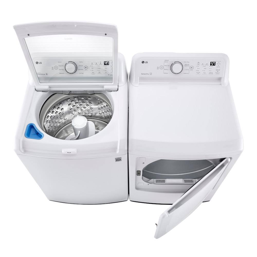 LG 4.3 Cu. Ft. Top Load Washer in White with 4-Way Agitator NeveRust Drum and TurboDrum Technology WT7005CW