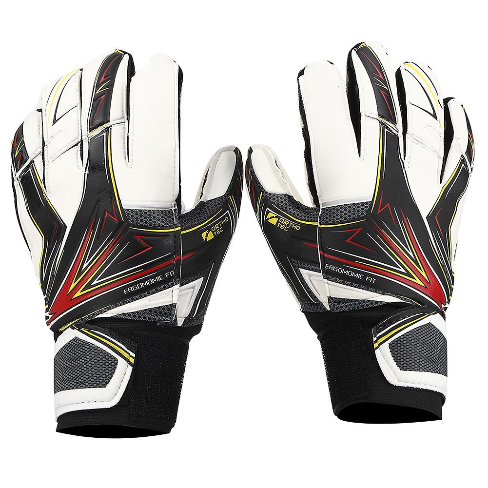 A Pair Latex Anti-skid No.6 Children Football Goalkeeper Gloves Soccer Ball Goaltender Glove(black Free Size)