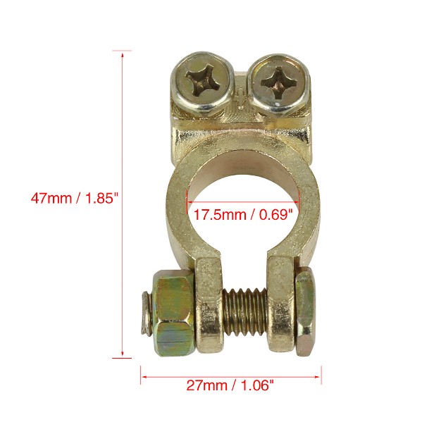 Unique Bargains Battery Terminal Connectors Clamps For Car Van Caravan Motorhome Gold Tone 6 Pcs