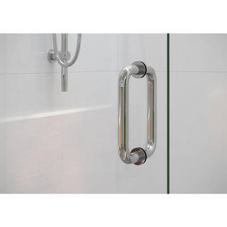 Glass Warehouse Illume 57.75 in. W x 78 in. H Wall Hinged Frameless Shower Door in Chrome Finish with Clear Glass GW-WH-57-75-CH