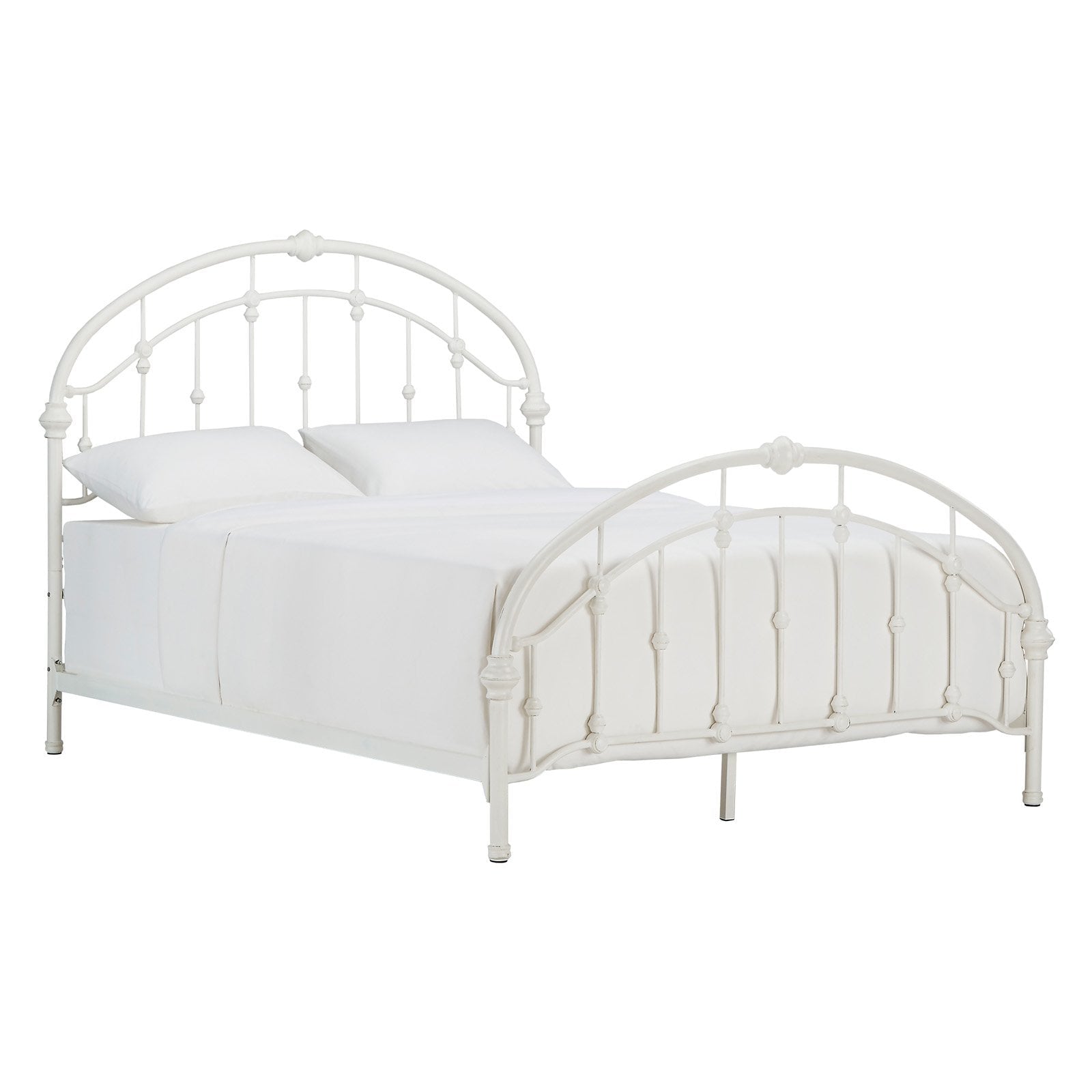 Weston Home Marlow Arched Metal Queen Bed, Antique White