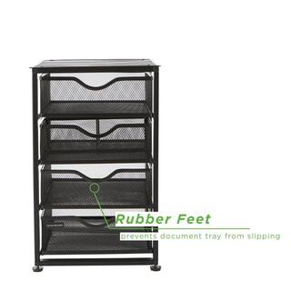 Deluxe 4 Drawers Cart File Storage Cart Utility Cart Heavy Duty Multi-Purpose Cart Black 4TMCA-BLK