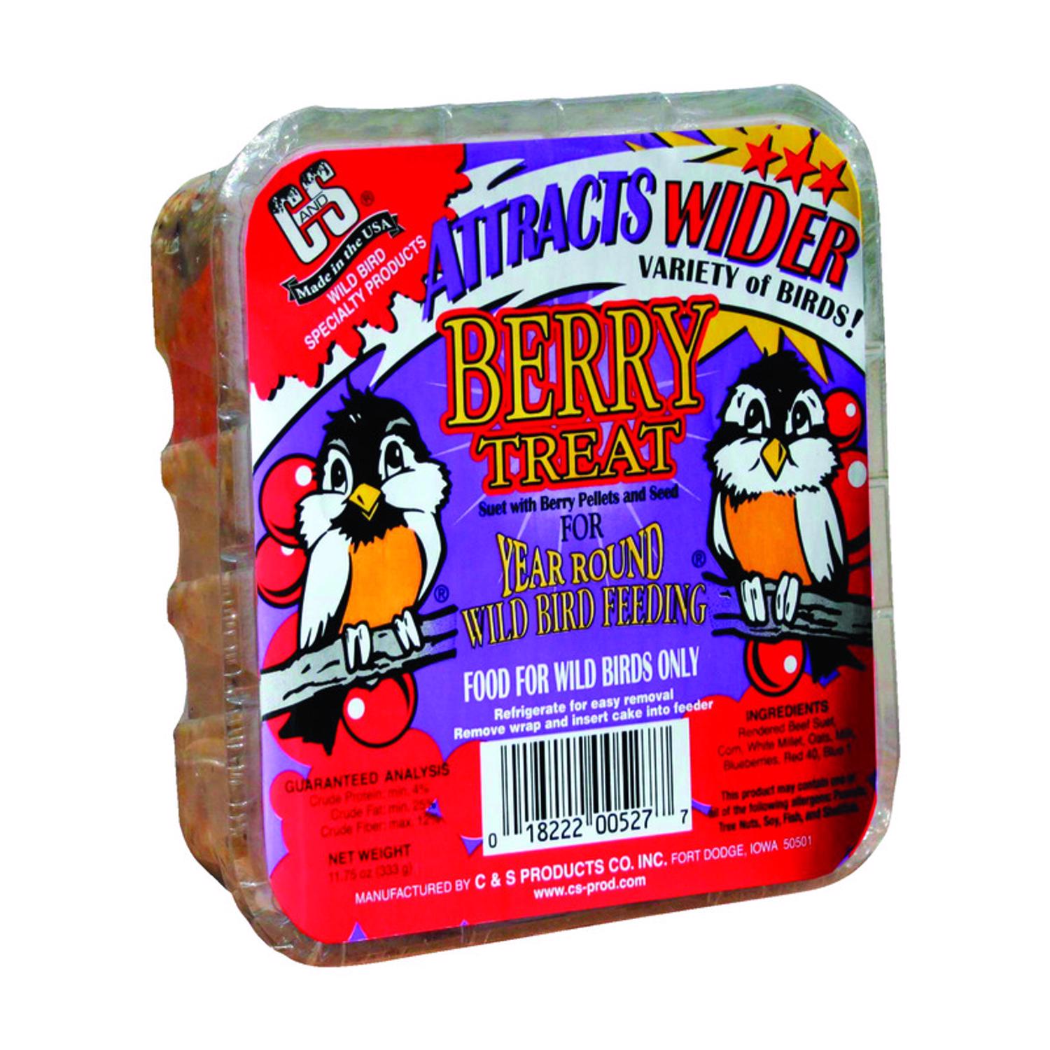 CandS Products Berry Treat Assorted Species Beef Suet Wild Bird Food 11.75 oz