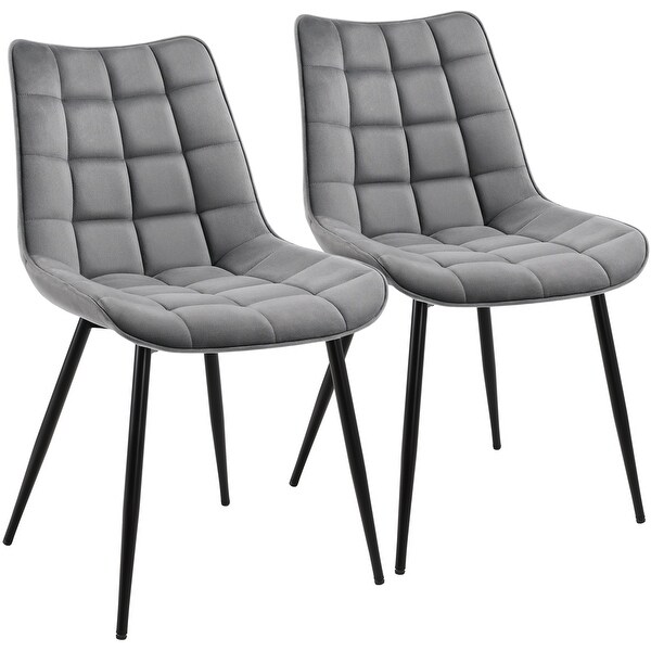 Modern Upholstered Dining Chairs for Living Room， Set of 2， Gray