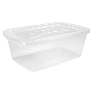 Rubbermaid 6 Qt. Latching Plastic Storage Tote Container and Lid Clear (12-Pack) RMCC060004-12pack