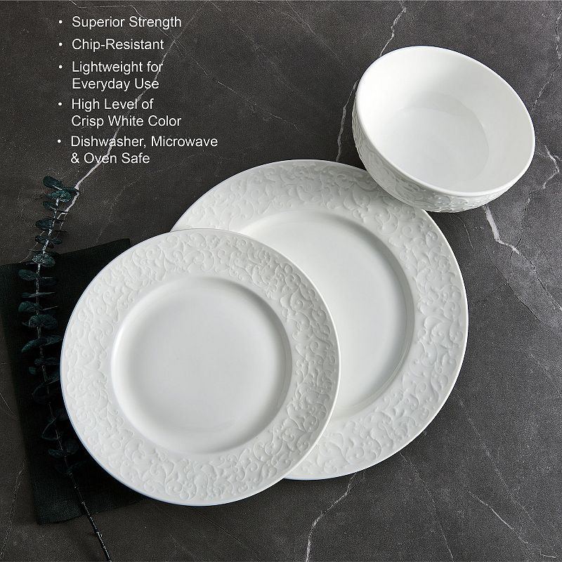 Mikasa Embossed Parchment 18-Piece Bone China Dinnerware Set