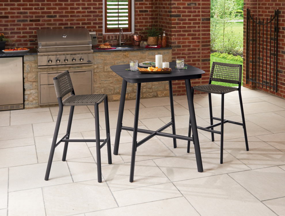 Eiland 36 quotSquare Bar Table  Carbon   Contemporary   Outdoor Pub And Bistro Tables   by Oxford Garden  Houzz