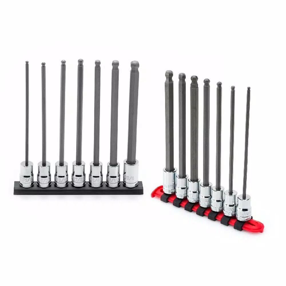 Husky 3/8 in. Drive Long Ball SAE/MM Hex Bit Socket Set (14-Piece) and#8211; XDC Depot