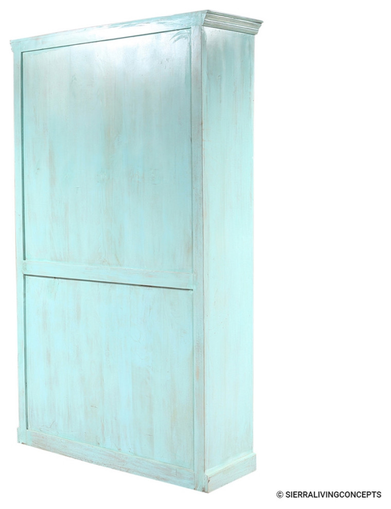 Turquoise 4 Shelf 84 Inch Tall Bookcase   French Country   Bookcases   by Sierra Living Concepts Inc  Houzz