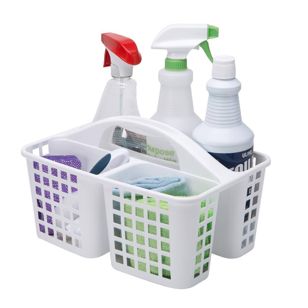 Bath Bliss Caddy Basket with Handle in White 25521