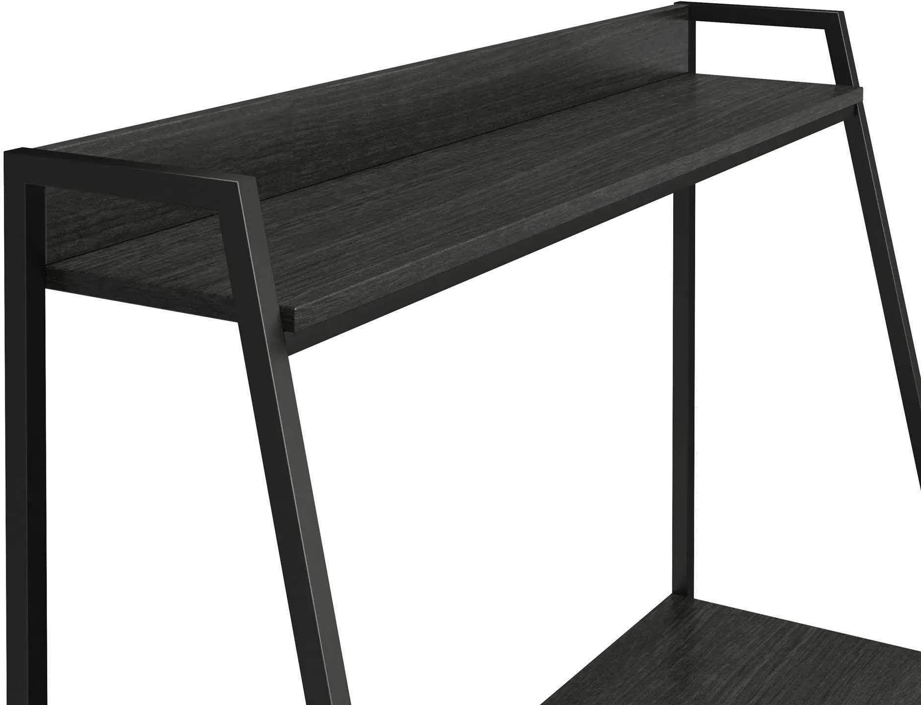 Bushwick Transitional Black Oak and Black Metal Ladder Desk