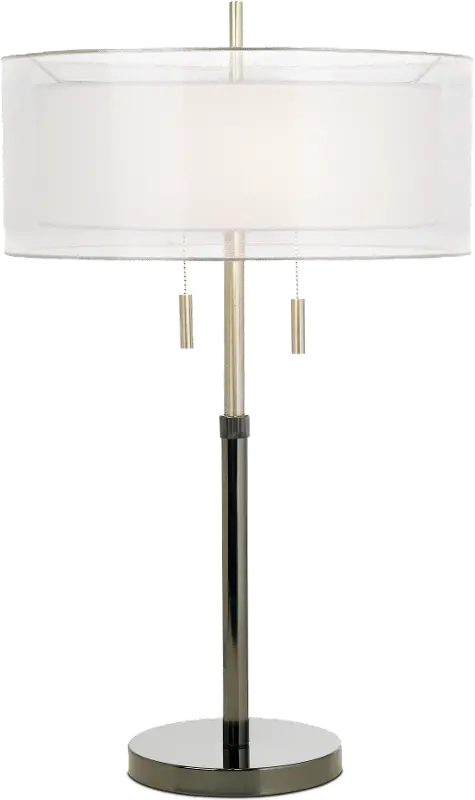 Brushed Chrome and Black Table Lamp