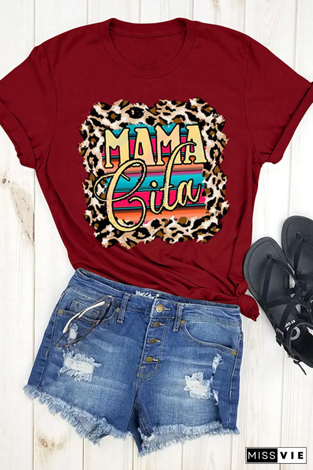 Mama Cita Print Graphic Tees for Women Wholesale Short Sleeve T shirts Top