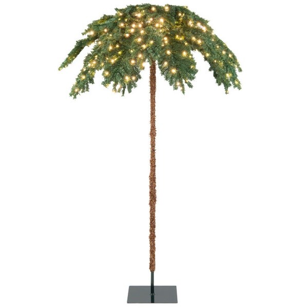 6 Feet PreLit Xmas Palm Artificial Tree with 250 WarmWhite LED Lights