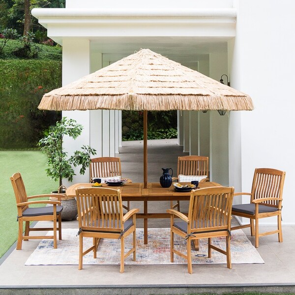 Cambridge Casual Chignik 7piece Teak Patio Extendable Dining Set