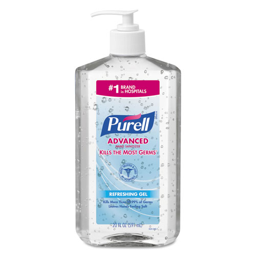 Gojo Purell Advanced Instant Hand Sanitizer | 20 oz Pump Bottle， 12