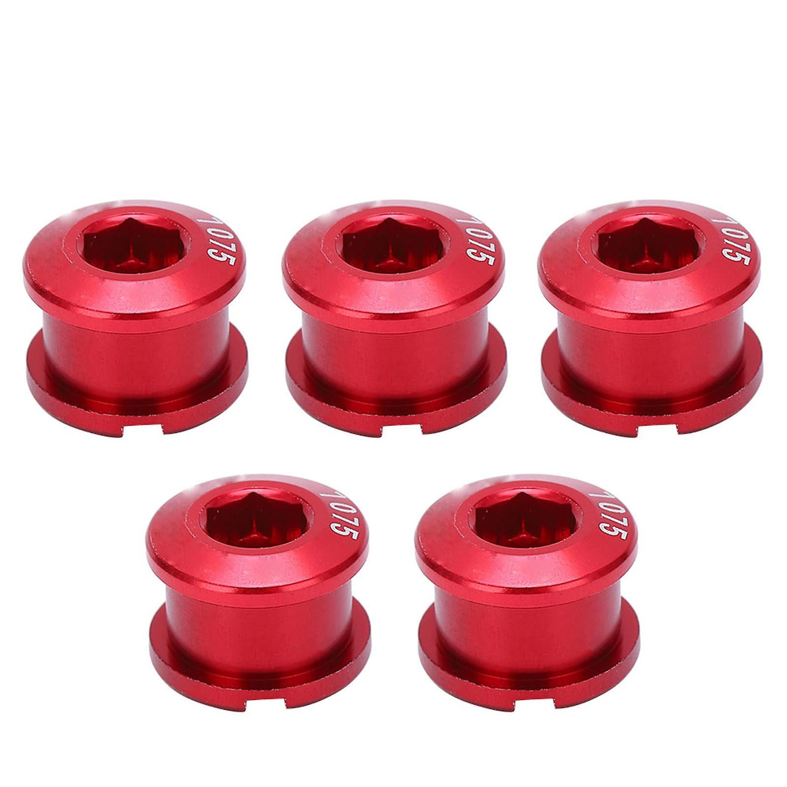 5pcs Single Chainring Bolts Crankset Nuts Aluminum Alloy Chain Wheel Screws For Mountain Bikered