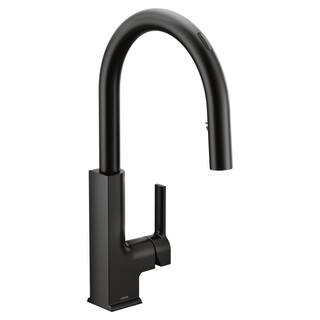 MOEN Sto Single-Handle Smart Touchless Pull Down Sprayer Kitchen Faucet with Voice Control and Power Clean in Matte Black S72308EVBL