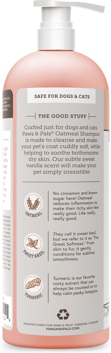 Paws and Pals Oatmeal， Sweet Basil and Turmeric Shampoo