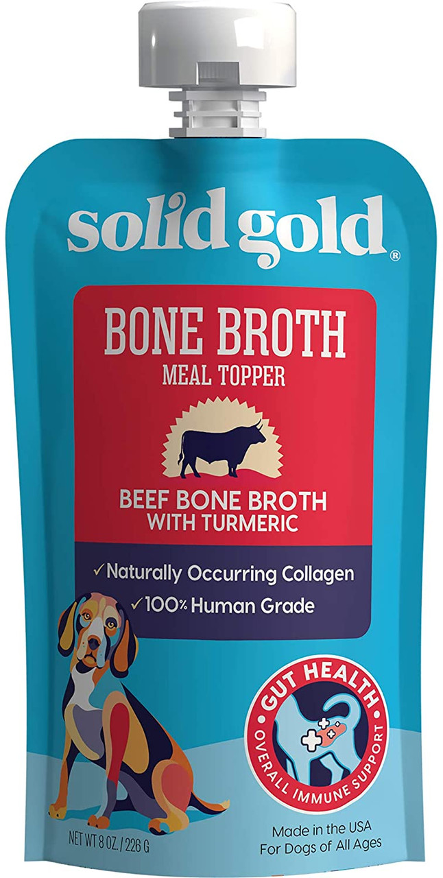 Solid Gold Beef Bone Broth Dog Food Topper， 8oz.