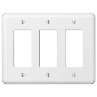 AMERELLE Declan 3 Gang Rocker Steel Wall Plate - White 935RRRW