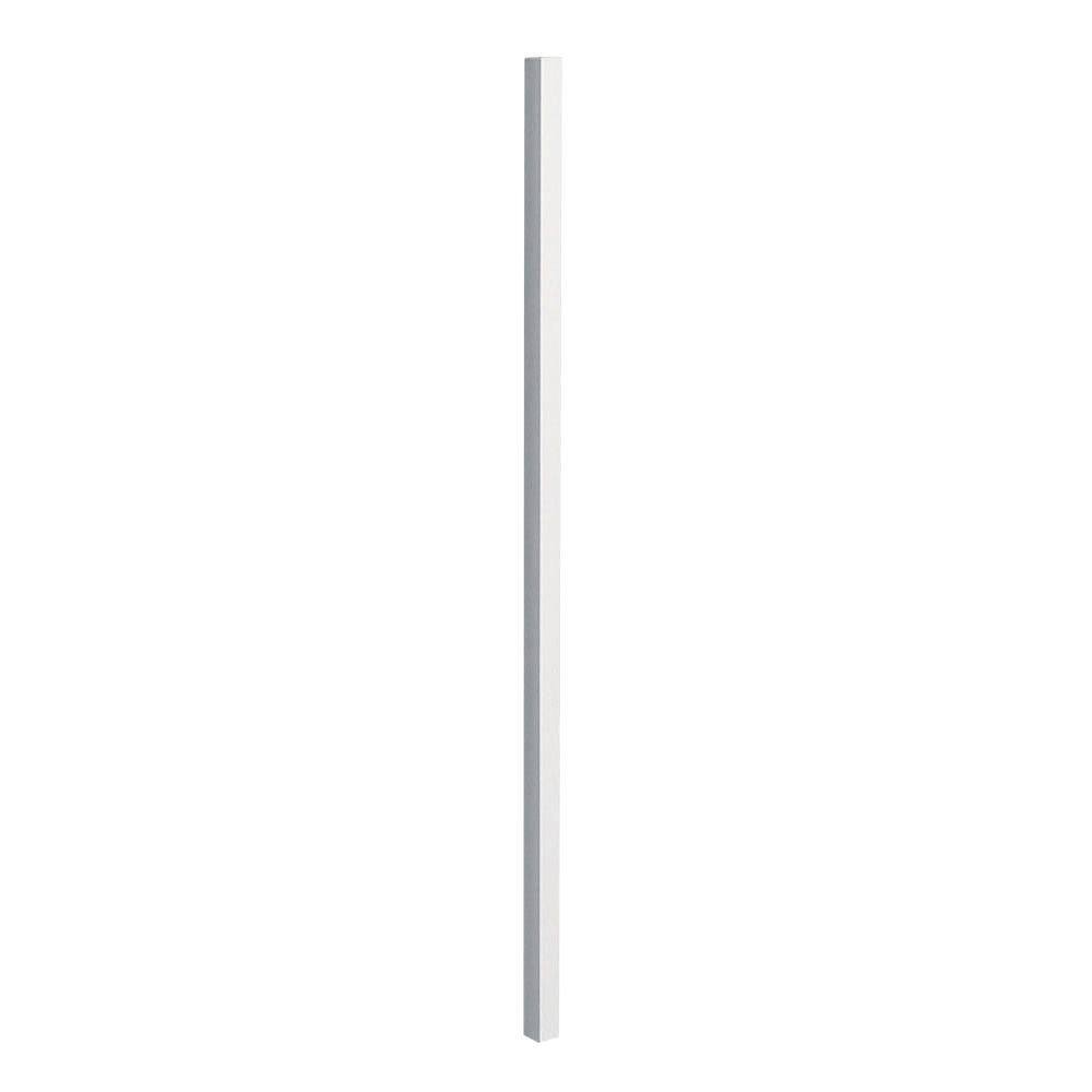 US Door and Fence 2 in. x 2 in. x 4.5 ft. White Metal Fence Post with Post Cap P254WPUS