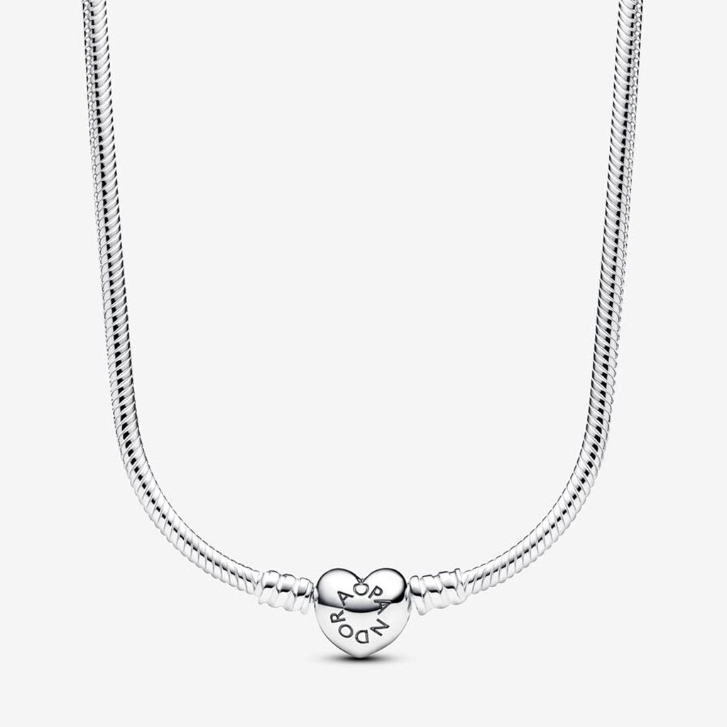 PANDORA  Pandora Moments Heart Clasp Snake Chain Necklace - Sterling Silver