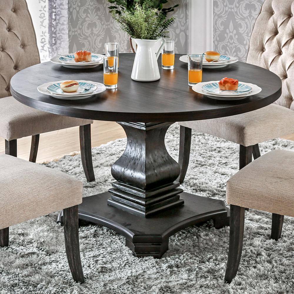 Furniture of America Dvoralia 48 in. Round Brown Wood Dining Table (Seats 4) IDF-3840RT