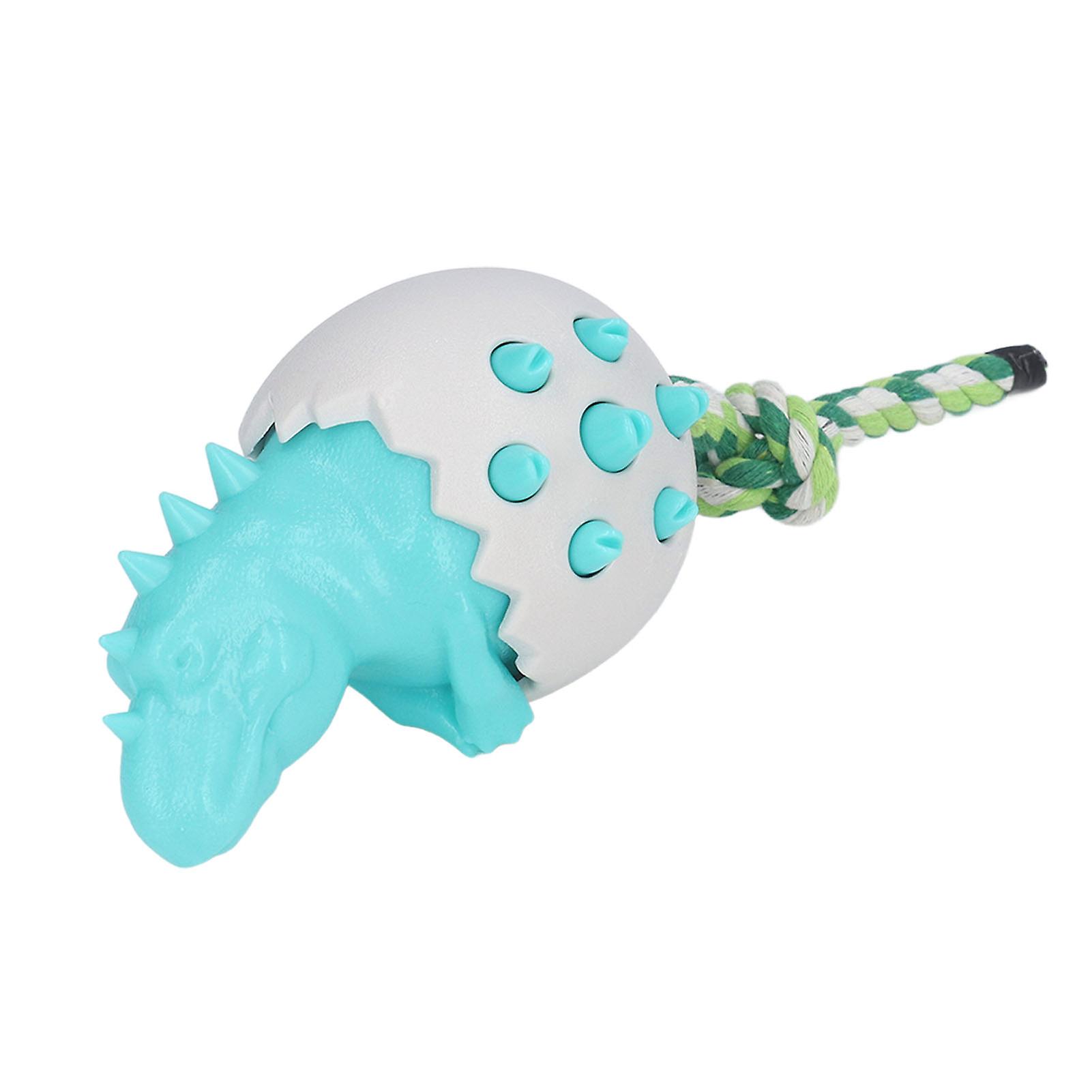 Dinosaur Egg Dog Chew Toys Bite Resistance Dog Toothbrush Chew Toys For Dog Dental Carelake Blue