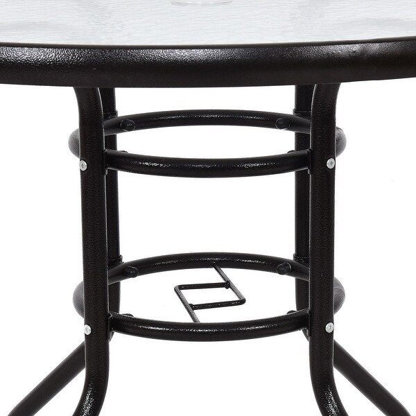 Patio Round Table Steel Frame Dining Table