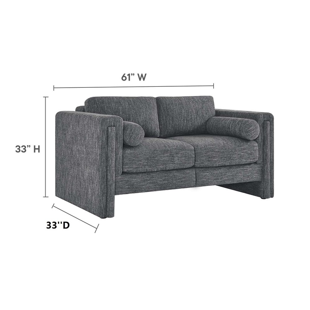 JASIWAY Modern Upholstered Sofa Loveseat with 2 Pillows