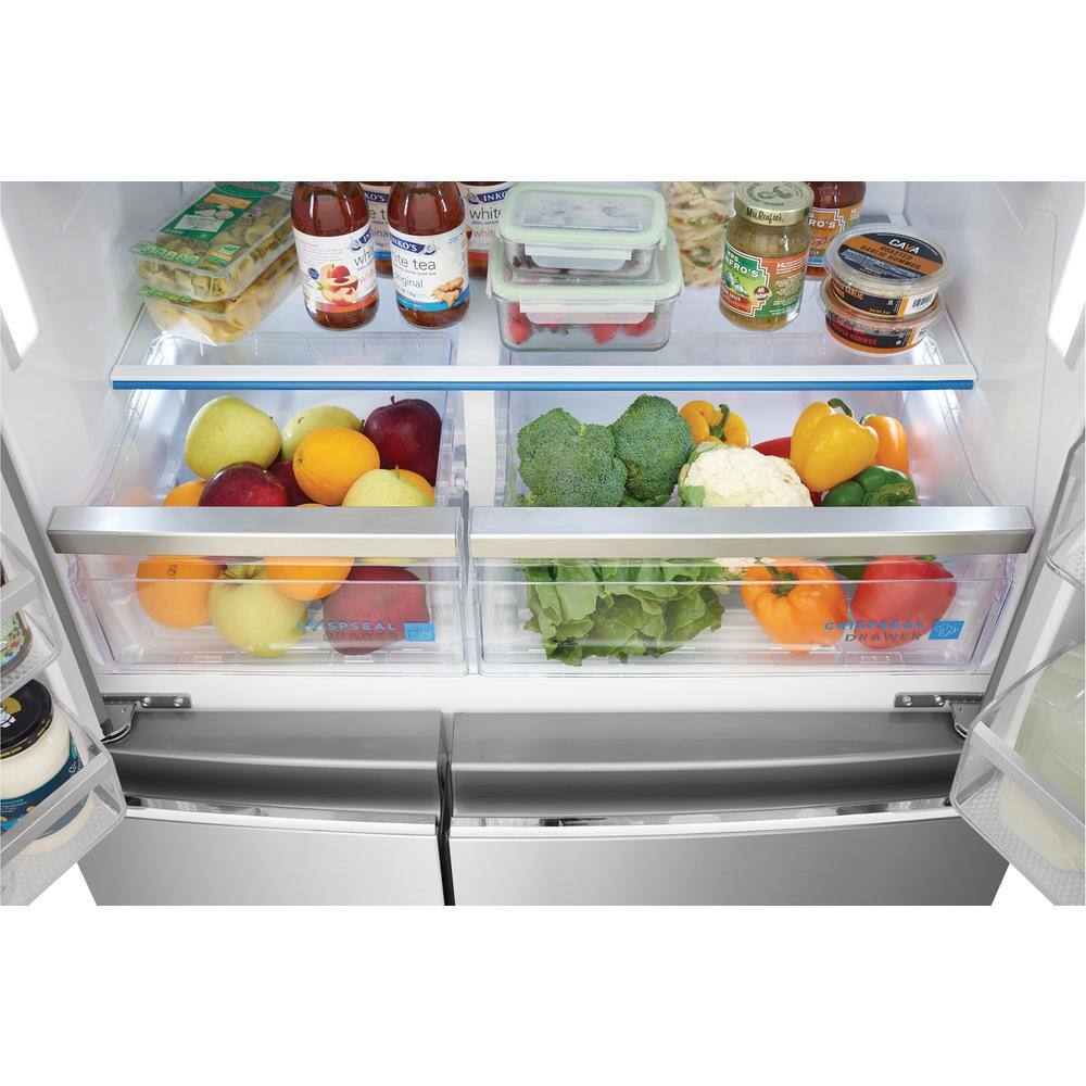 FRIGIDAIRE GALLERY 36 in. Wide 21.5 cu. ft. Counter-Depth 4-Door Refrigerator in Stainless Steel GRQC2255BF